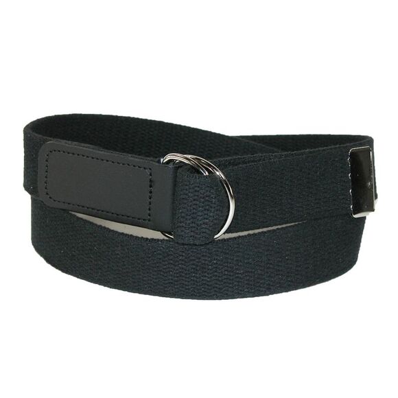 CTM Plus Size Cotton Web Belt with Double D Ring Buckle - Picture 1 of 3